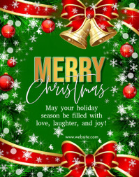 Green Joyful Merry Christmas  Poster/wallboard Póster/Tablero template