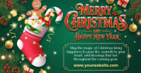 Green Joyful Merry Christmas Wish Facebook Shared Image template