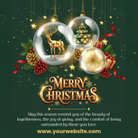 Green Joyful Merry Christmas Wish Instagram Post template