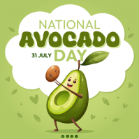 Green Joyful National Avocado Day Square Cuadrado (1:1) template