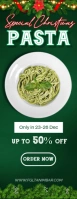 Green Joyful Pasta Christmas Edition Half Page Letter template