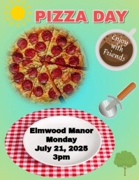 Green Joyful Pizza Flyer (us Letter) template