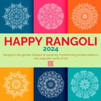 Green Joyful Rangoli Instagram Post template