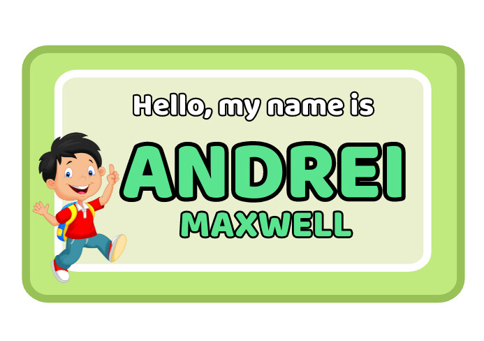 Name Tag Design For Boy