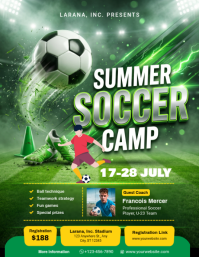 Green Joyful Soccer Camp Flyer template