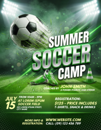 Green Joyful Soccer Camp Flyer template