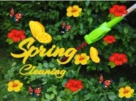 Green Joyful Spring Cleaning Video Yard Sign template