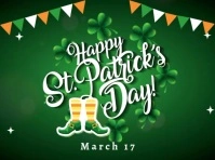 Green Joyful St` Patricks Day , March 17 Video Yard Sign Gartenschild template