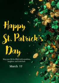 Green Joyful St. Patrick's Day Celebration A3 template