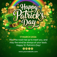 Green Joyful St. Patrick's Day Celebration Instagram Post template