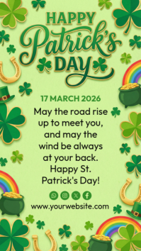Green Joyful St. Patrick's Day Celebration Instagram Story template