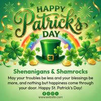 Green Joyful St. Patrick's Day Celebration Instagram Post template