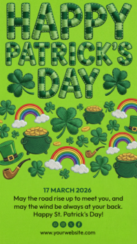 Green Joyful St. Patrick's Day Celebration Instagram Story Instagram-verhaal template
