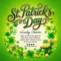 Green Joyful St. Patrick's Day Instagram Post template