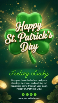 Green Joyful St. Patrick's Day Instagram Story Video template