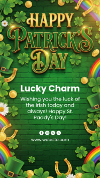 Green Joyful St. Patrick's Day Instagram Story template