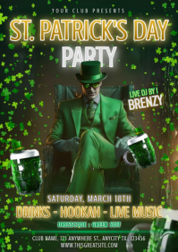 Green Joyful St. Patrick's Day Party A4 template