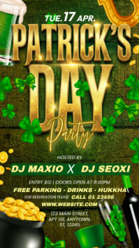 Green Joyful St. Patrick's Day Party Instagram Story template