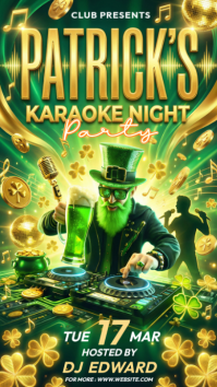 Green Joyful St. Patrick's Day Party Instagram Story template