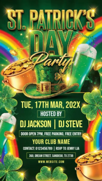 Green Joyful St. Patrick's Day Party Instagram Story Video template