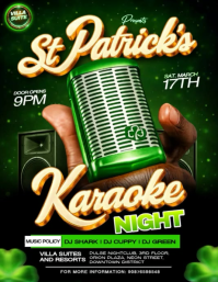 Green Joyful St. Patrick's Karaoke Night Party Flyer Video Volante (Carta US) template
