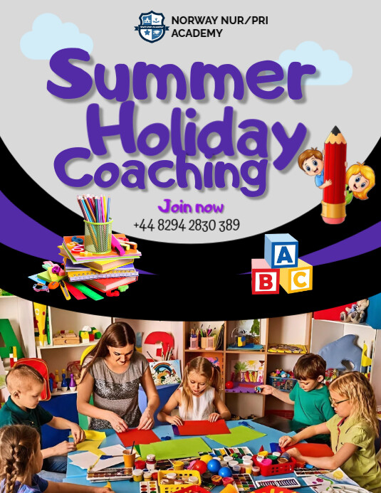 Green Joyful Summer Holiday Coaching  Flyer (us Letter) template