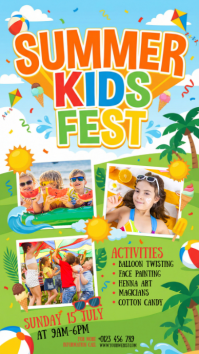 Green Joyful Summer Kids Fest Instagram Story template
