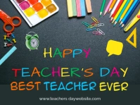Green Joyful Teachers Day Flyer Yard Sign template