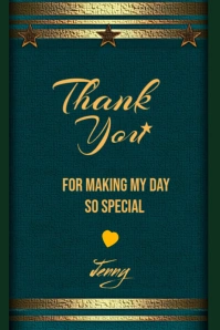 Green Joyful Thank You  Poster template