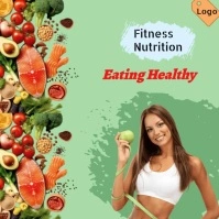 Green Joyful Weight Loss Healthy Diet Dieting Square (1:1) template