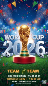 Green Joyful World Cup Soccer Match Instagram Story template