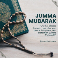 Green Jumma Mubarak Instagram Post template