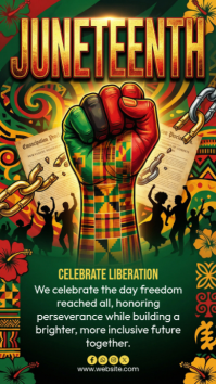 Green Juneteenth Celebration Instagram Story Indaba yaku-Instagram template