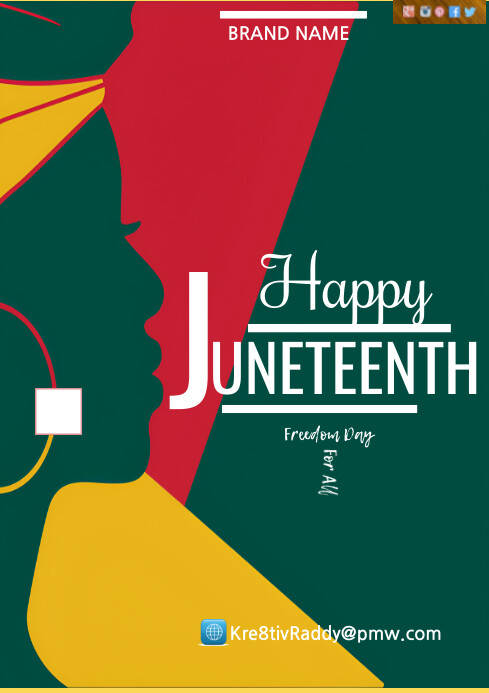 Green  Juneteenth Day A4 template