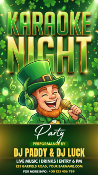 Green Karaoke Night Instagram Story template
