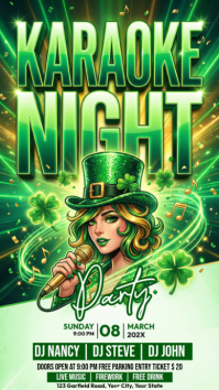 Green Karaoke Night Party Instagram Story template