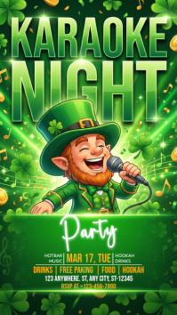 Green Karaoke Night Party Instagram Story template
