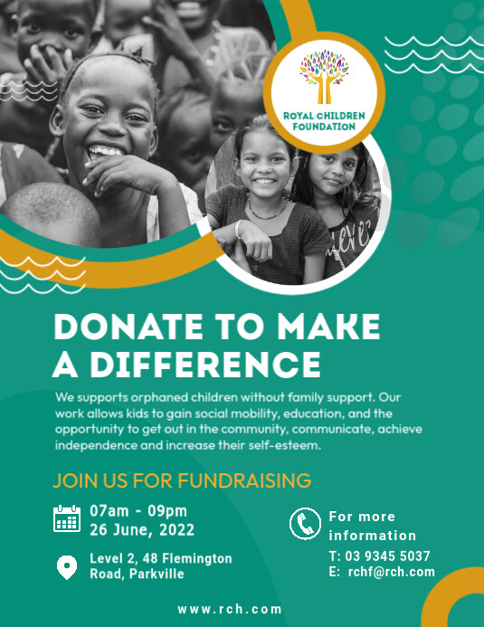 Green Kids Orphanage Fundraising Flyer Template | PosterMyWall
