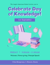 Pink Knowledge Day Flyer Template | PosterMyWall