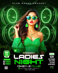 Green Ladies Night Club Party Instagram Portrait Video template