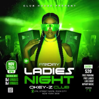 Green Ladies Night Club Party Instagram Post Video template