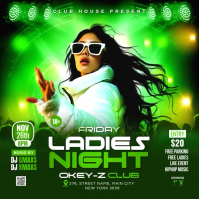 Green Ladies Night Club Party Instagram Post template