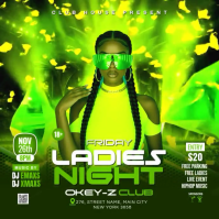 Green Ladies Night Club Party Instagram Post Video template