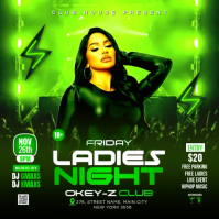 Green Ladies Night Club Party Instagram Post template