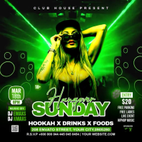 Green Ladies Night Club Party Instagram Post Video template