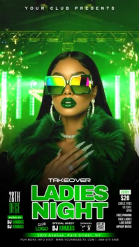 Green Ladies Night Club Party Instagram Story Video template