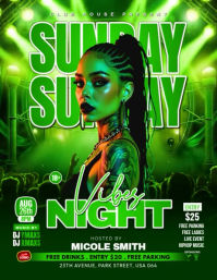 Green ladies night party Flyer Video Volante (Carta US) template