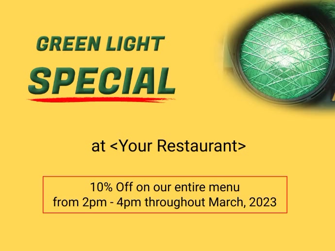 Special, Green Light Template PosterMyWall