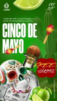 Green Lime Cinco De mayo event Instagram Story template