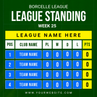 Green List-based League Standing Instagram Post Wpis na Instagrama template